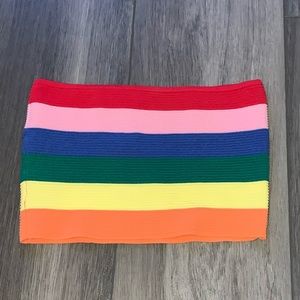 Ribbed Rainbow Tube Top